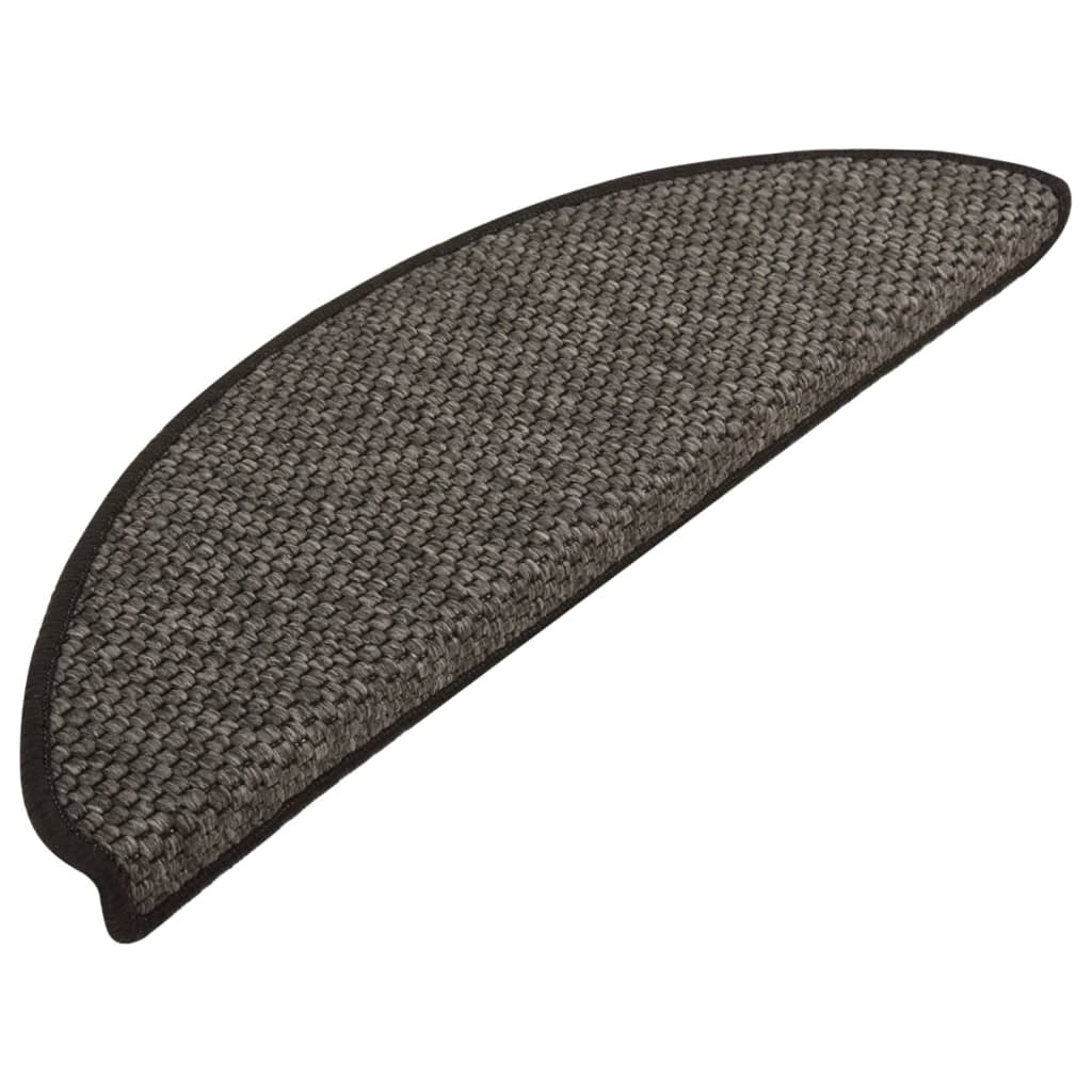 Treppenmatten Selbstklebend Sisal 15 Stk. 65x21x4 cm Anthrazit