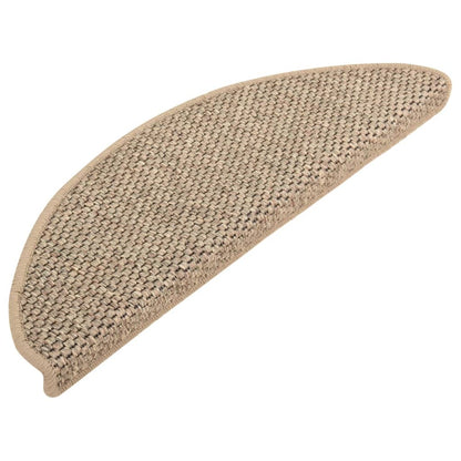 Treppenmatten Selbstklebend Sisal 15 Stk. 65x21x4cm Dunkelbeige