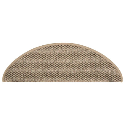 Treppenmatten Selbstklebend Sisal 15 Stk. 65x21x4cm Dunkelbeige