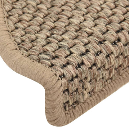 Treppenmatten Selbstklebend Sisal 15 Stk. 65x21x4cm Dunkelbeige