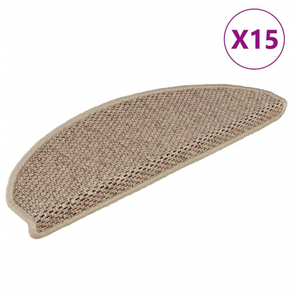 Treppenmatten Selbstklebend Sisal-Optik 15 Stk. 65x21x4 cm Sand