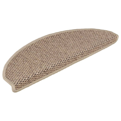 Treppenmatten Selbstklebend Sisal-Optik 15 Stk. 65x21x4 cm Sand