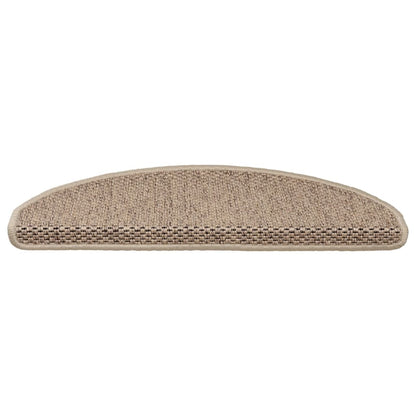 Treppenmatten Selbstklebend Sisal-Optik 15 Stk. 65x21x4 cm Sand