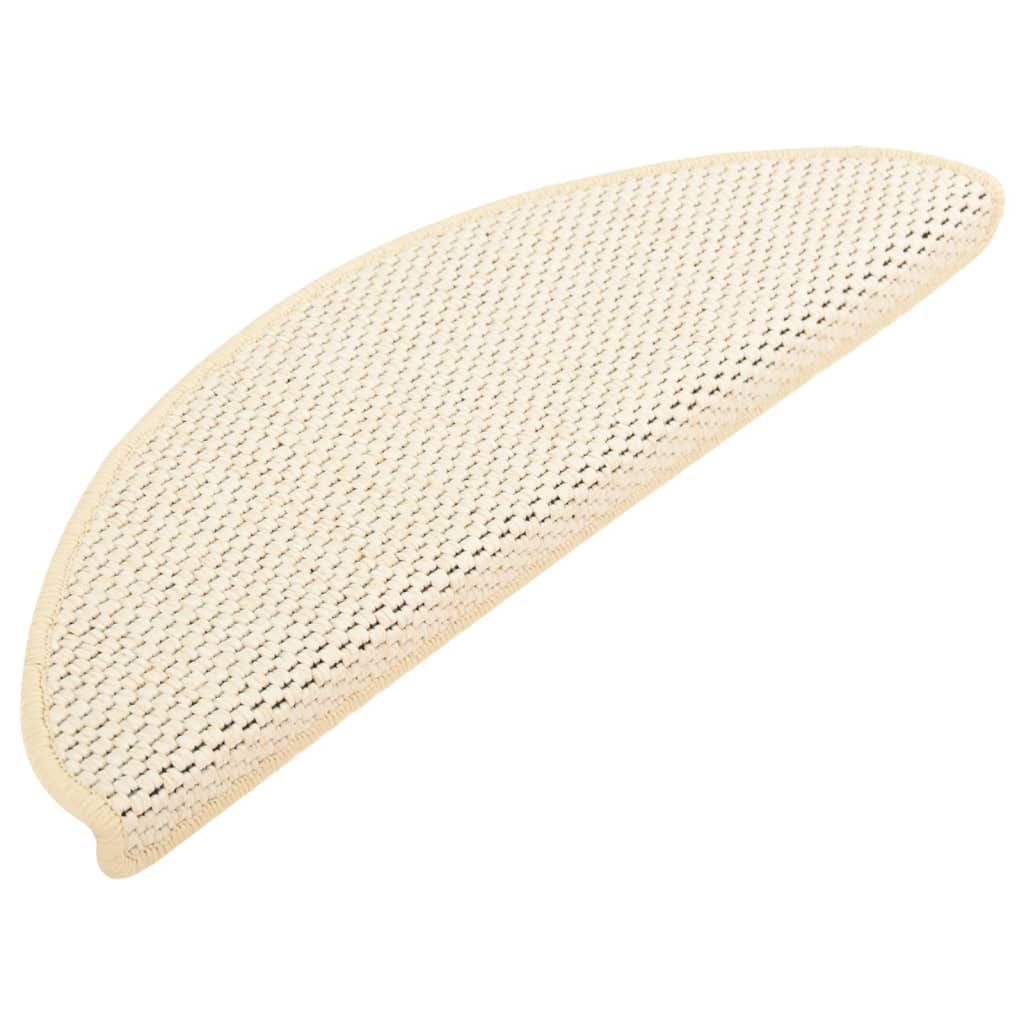 Treppenmatten Selbstklebend Sisal-Optik 15 Stk. 65x21x4cm Creme