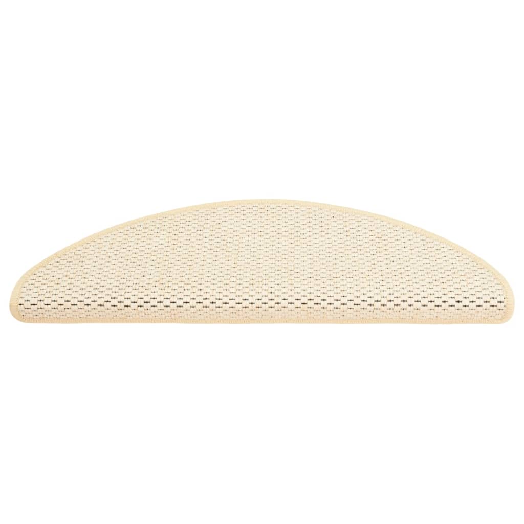 Treppenmatten Selbstklebend Sisal-Optik 15 Stk. 65x21x4cm Creme