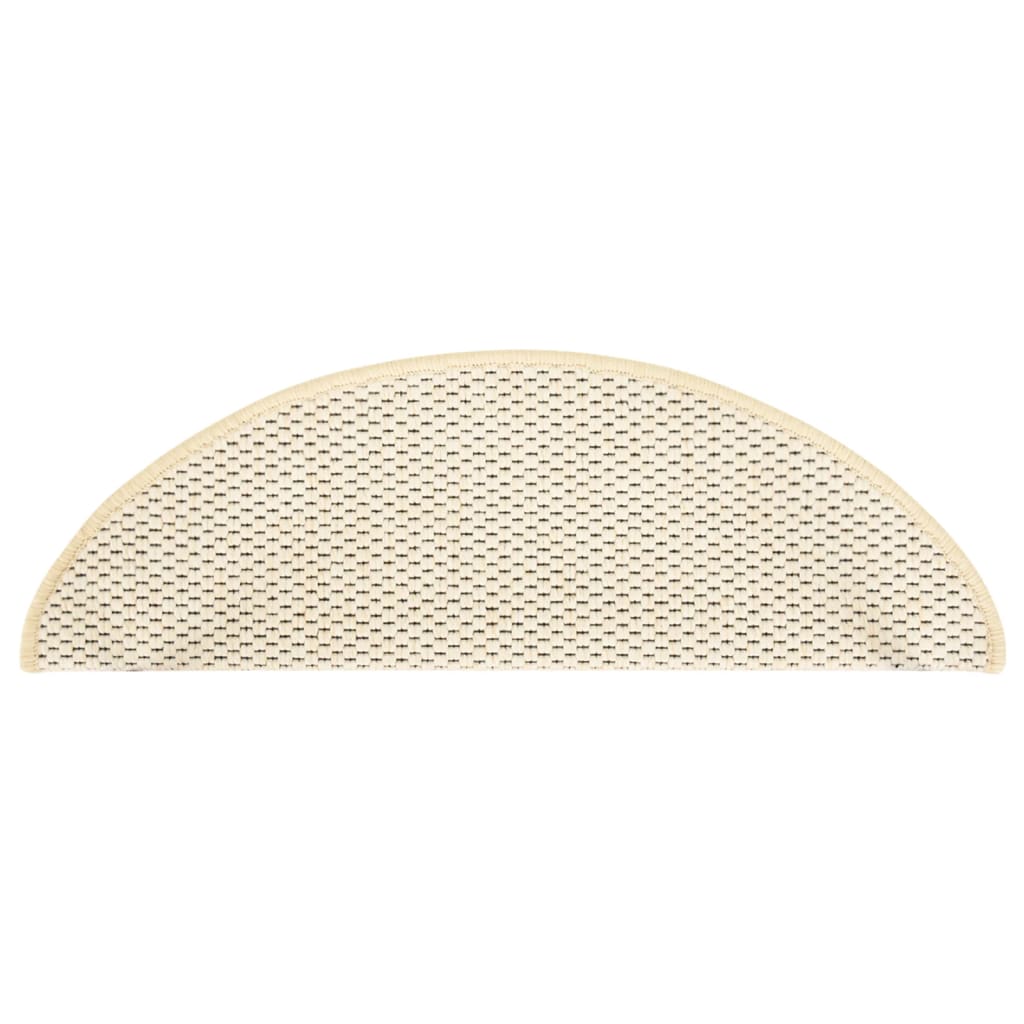 Treppenmatten Selbstklebend Sisal-Optik 15 Stk. 65x21x4cm Creme