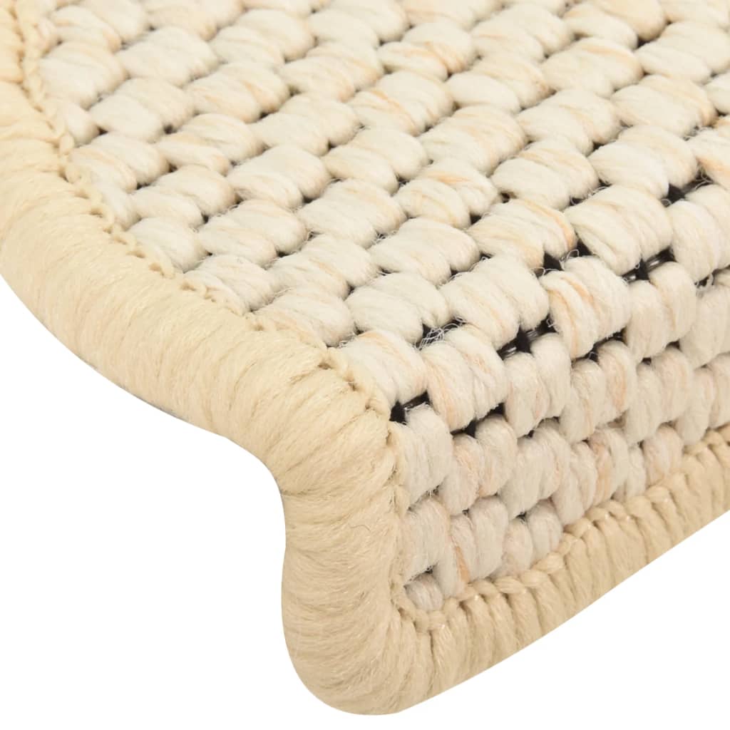 Treppenmatten Selbstklebend Sisal-Optik 15 Stk. 65x21x4cm Creme