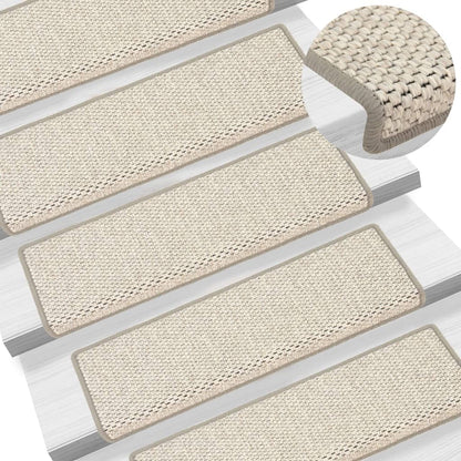 Treppenmatten Selbstklebend Sisal-Look 15 Stk. 65x21x4 Platina