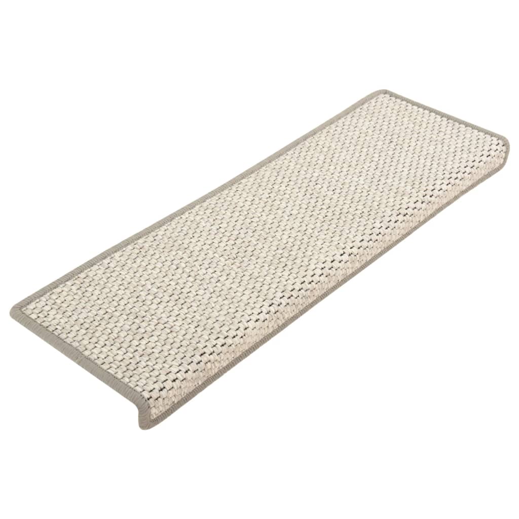 Treppenmatten Selbstklebend Sisal-Look 15 Stk. 65x21x4 Platina