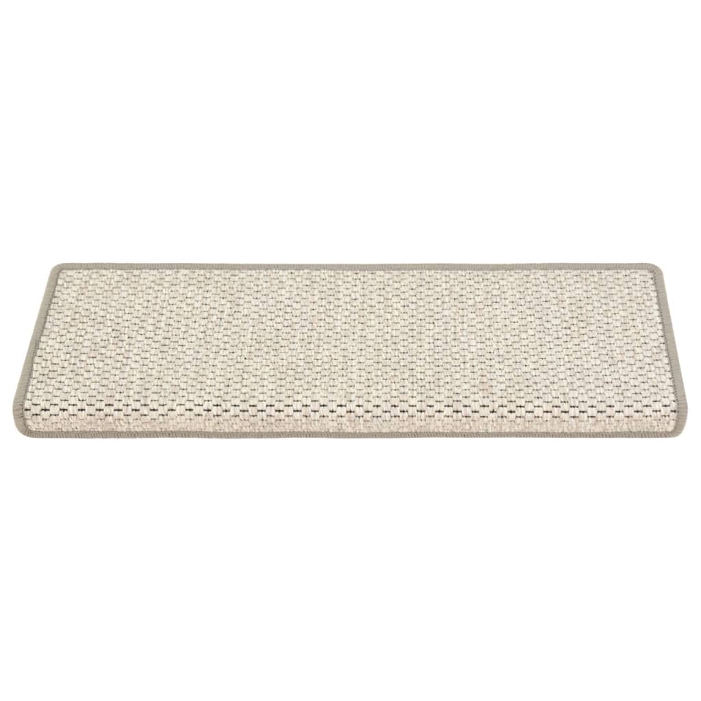 Treppenmatten Selbstklebend Sisal-Look 15 Stk. 65x21x4 Platina