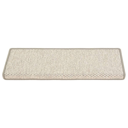 Treppenmatten Selbstklebend Sisal-Optik 15 Stk. 65x21x4cm Beige