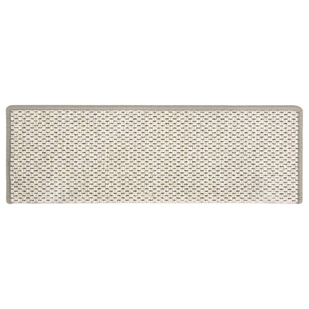 Treppenmatten Selbstklebend Sisal-Look 15 Stk. 65x21x4 Platina