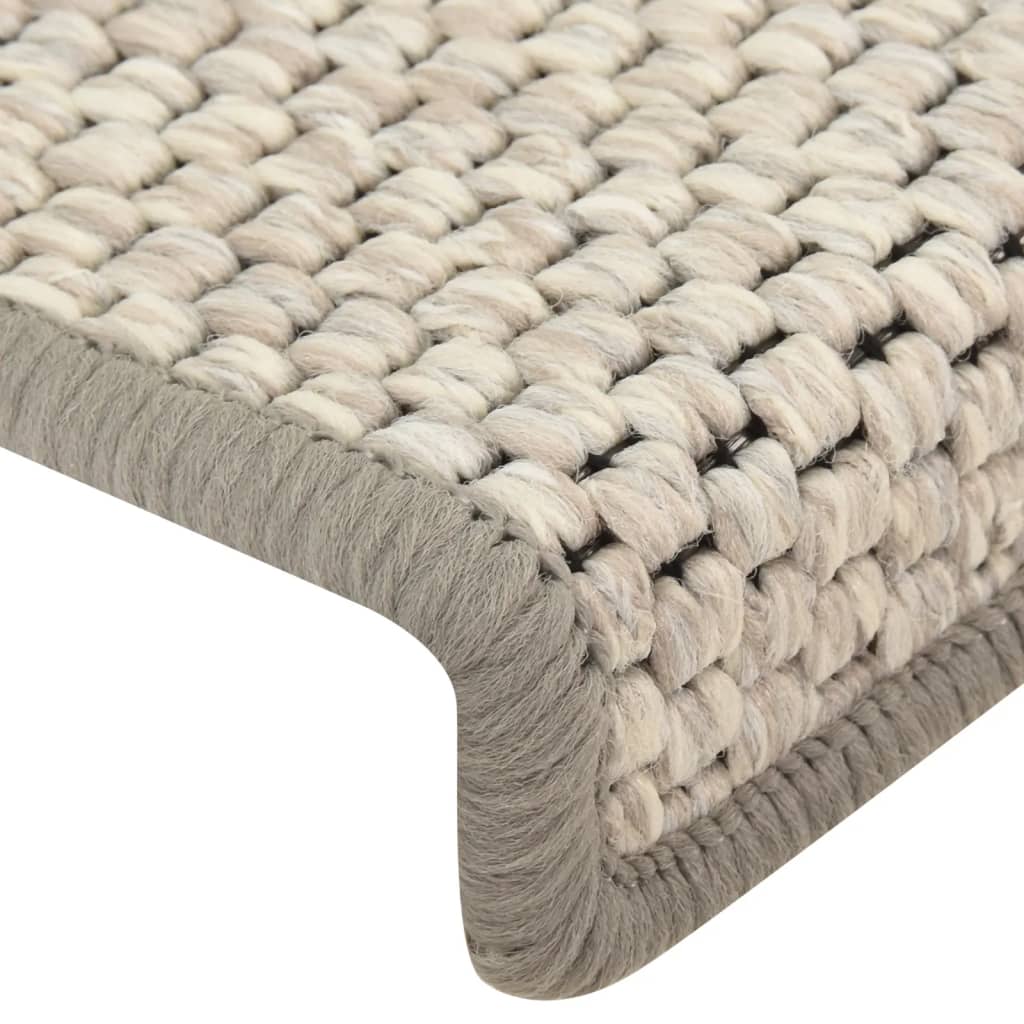 Treppenmatten Selbstklebend Sisal-Look 15 Stk. 65x21x4 Platina