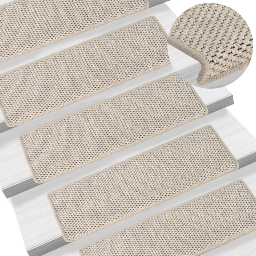 Treppenmatten Selbstklebend Sisal-Optik 15 Stk. 65x21x4 cm