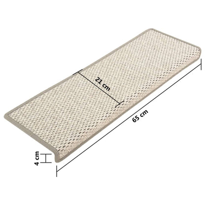 Treppenmatten Selbstklebend Sisal-Optik 15 Stk. 65x21x4 cm