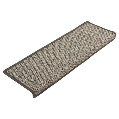 Treppenmatten Selbstklebend Sisal 15Stk. 65x21x4cm Grau & Beige