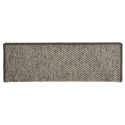 Treppenmatten Selbstklebend Sisal 15Stk. 65x21x4cm Grau & Beige