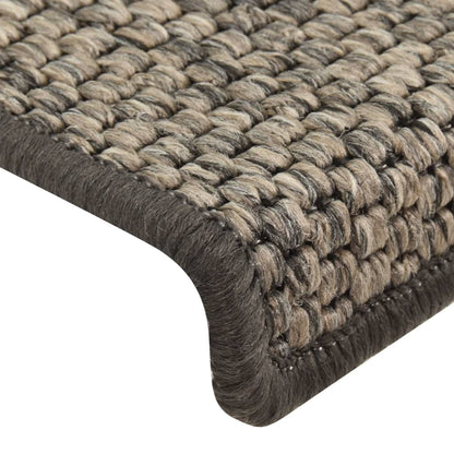 Treppenmatten Selbstklebend Sisal 15Stk. 65x21x4cm Grau & Beige