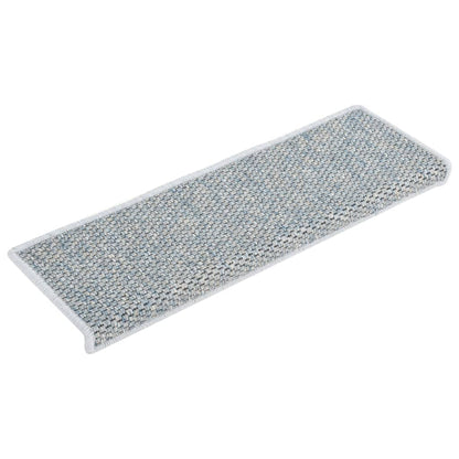 Treppenmatten Selbstklebend Sisal-Optik 15 Stk. 65x21x4 cm Blau