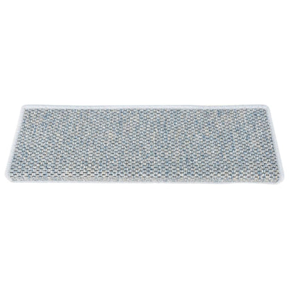 Treppenmatten Selbstklebend Sisal-Optik 15 Stk. 65x21x4 cm Blau