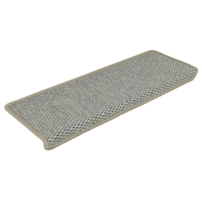 Treppenmatten Selbstklebend Sisal-Optik 15 Stk. 65x21x4 cm Grau