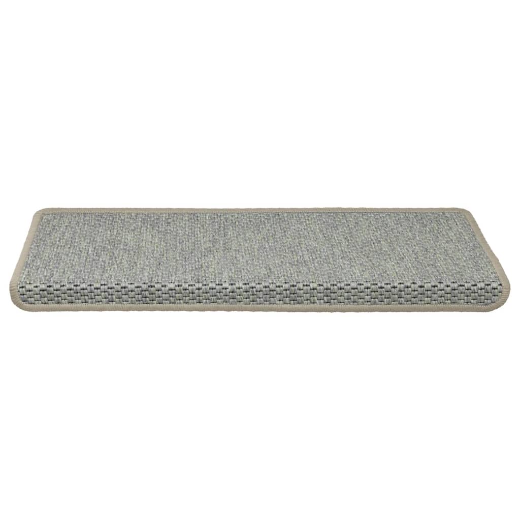 Treppenmatten Selbstklebend Sisal-Optik 15 Stk. 65x21x4 cm Grau