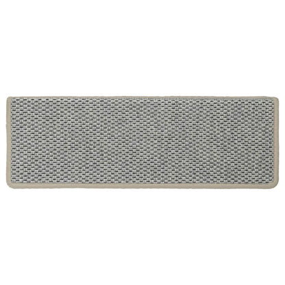 Treppenmatten Selbstklebend Sisal-Optik 15 Stk. 65x21x4 cm Grau