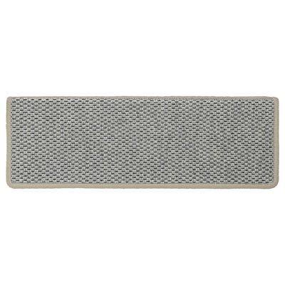 Treppenmatten Selbstklebend Sisal-Optik 15 Stk. 65x21x4 cm Grau