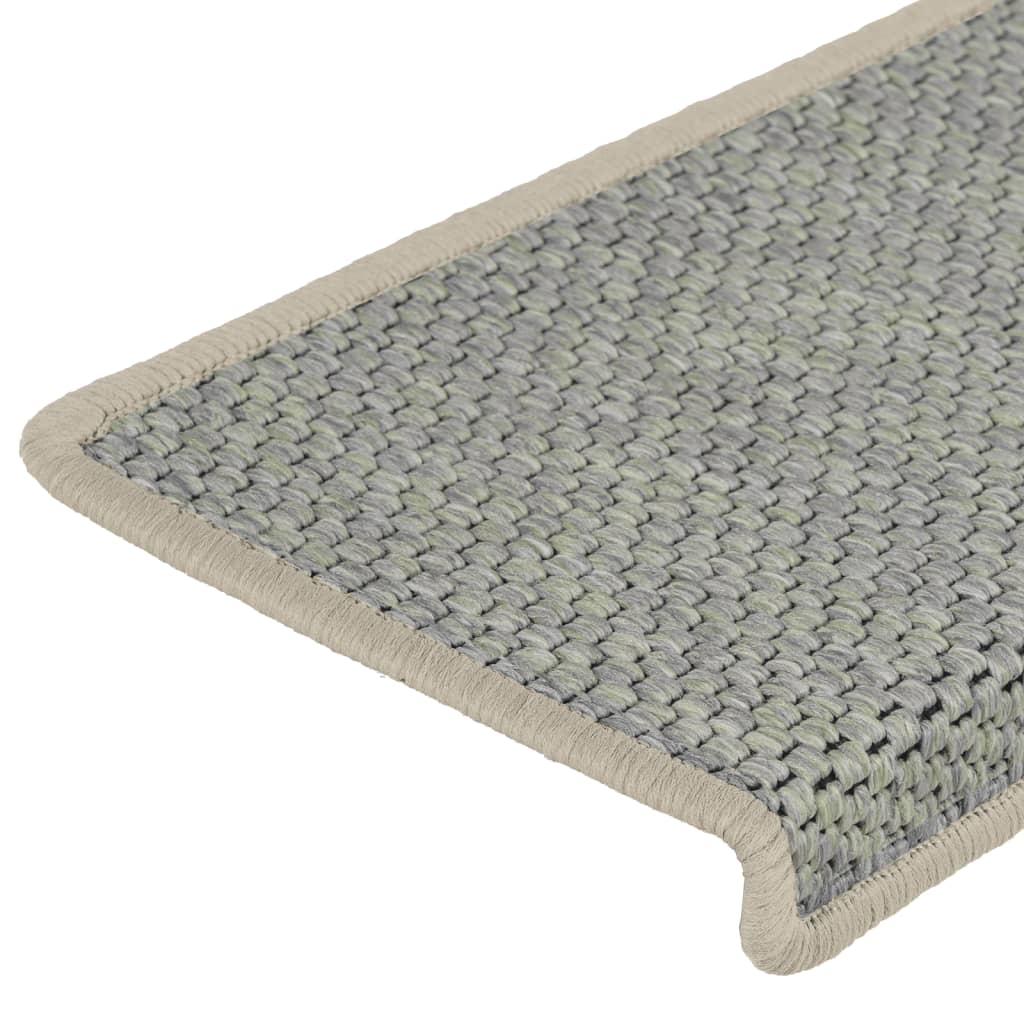 Treppenmatten Selbstklebend Sisal-Optik 15 Stk. 65x21x4 cm Grau