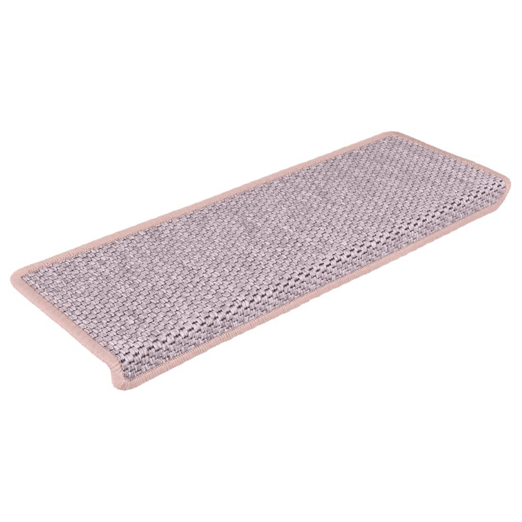 Treppenmatten Selbstklebend Sisal-Optik 15 Stk. 65x21x4 cm Rosa