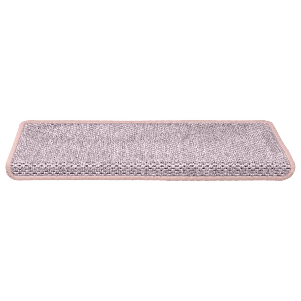 Treppenmatten Selbstklebend Sisal-Optik 15 Stk. 65x21x4 cm Rot