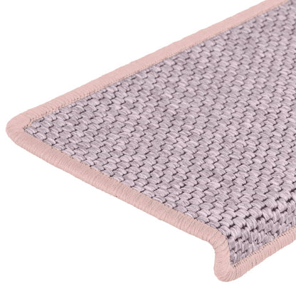 Treppenmatten Selbstklebend Sisal-Optik 15 Stk. 65x21x4 cm Rosa