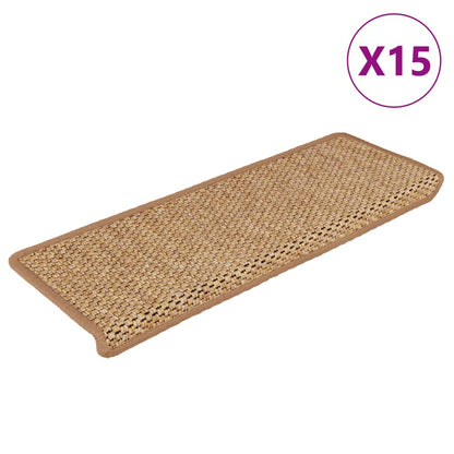 Treppenmatten Selbstklebend Sisal-Optik 15Stk. 65x21x4cm Orange