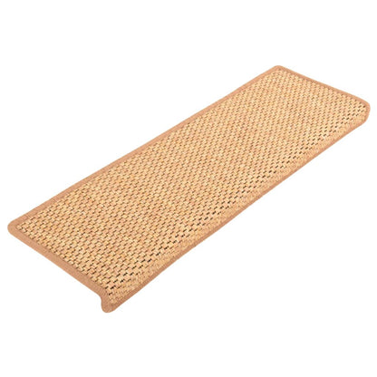 Treppenmatten Selbstklebend Sisal-Optik 15Stk. 65x21x4cm Orange