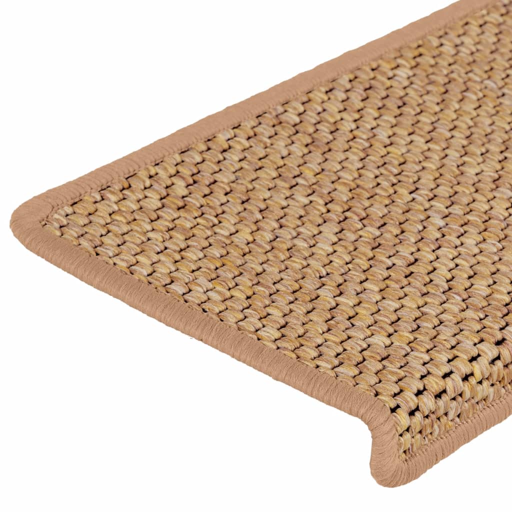 Treppenmatten Selbstklebend Sisal-Optik 15Stk. 65x21x4cm Orange