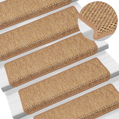 Treppenmatten Selbstklebend Sisal-Optik 15Stk. 65x21x4cm Orange