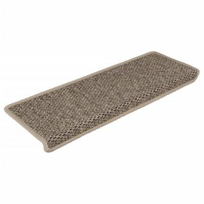 Treppenmatten Selbstklebend Sisal 15 Stk. 65x21x4cm Dunkelbeige