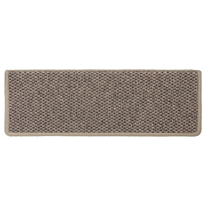 Treppenmatten Selbstklebend Sisal 15 Stk. 65x21x4cm Dunkelbeige