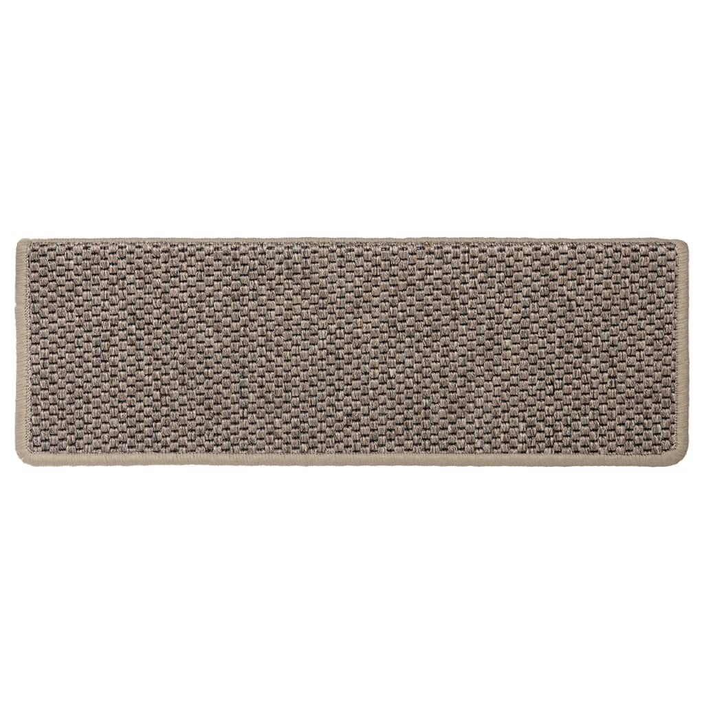 Treppenmatten Selbstklebend Sisal 15 Stk. 65x21x4cm Dunkelbeige