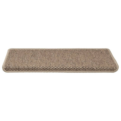 Treppenmatten Selbstklebend Sisal-Optik 15 Stk. 65x21x4 cm Sand