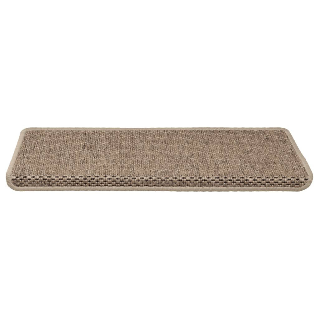 Treppenmatten Selbstklebend Sisal-Optik 15 Stk. 65x21x4 cm Sand