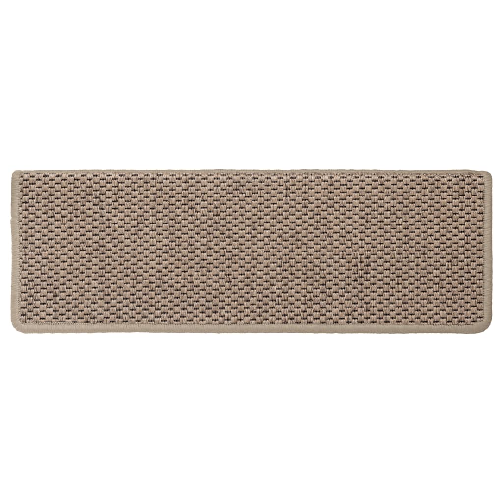 Treppenmatten Selbstklebend Sisal-Optik 15 Stk. 65x21x4 cm Sand