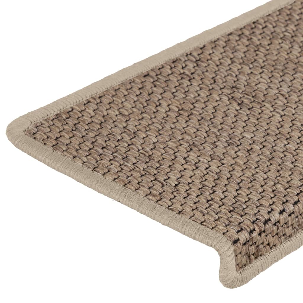 Treppenmatten Selbstklebend Sisal-Optik 15 Stk. 65x21x4 cm Sand