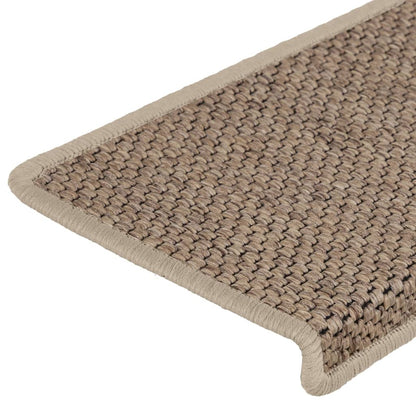 Treppenmatten Selbstklebend Sisal-Optik 15 Stk. 65x21x4 cm Sand