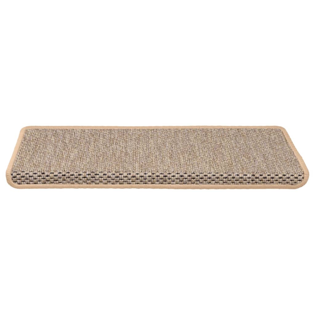 Treppenmatten Selbstklebend Sisal 15 Stk. 65x21x4 cm Hellbeige