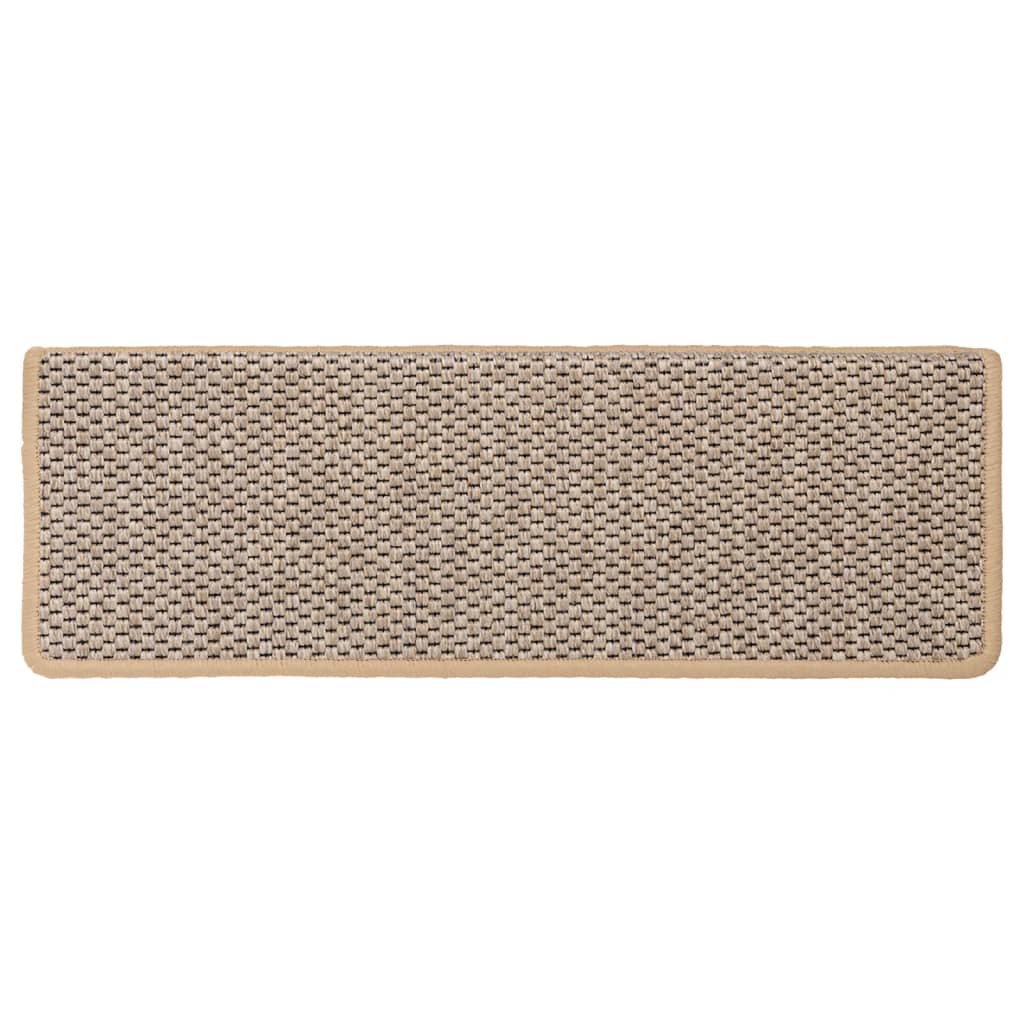 Treppenmatten Selbstklebend Sisal 15 Stk. 65x21x4 cm Hellbeige