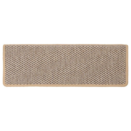 Treppenmatten Selbstklebend Sisal 15 Stk. 65x21x4 cm Hellbeige