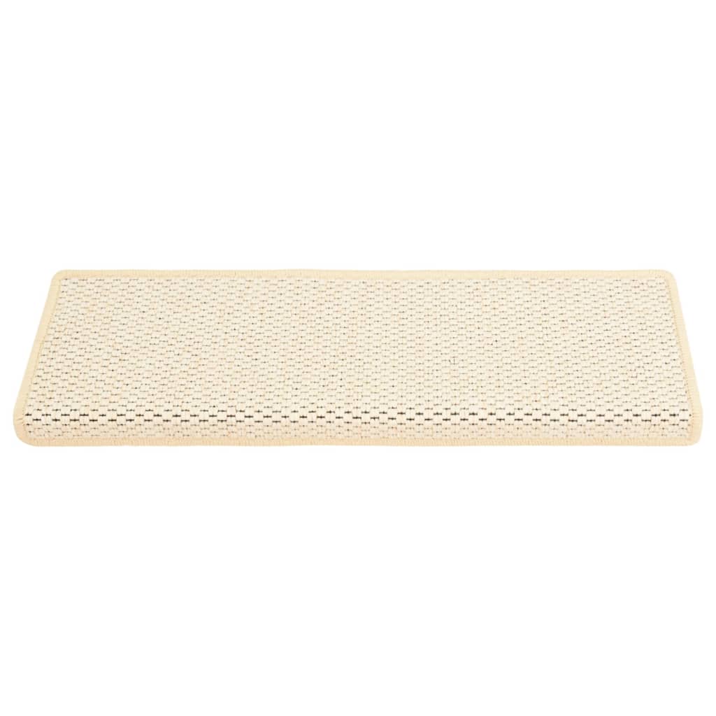 Treppenmatten Selbstklebend Sisal-Optik 15 Stk. 65x21x4cm Creme