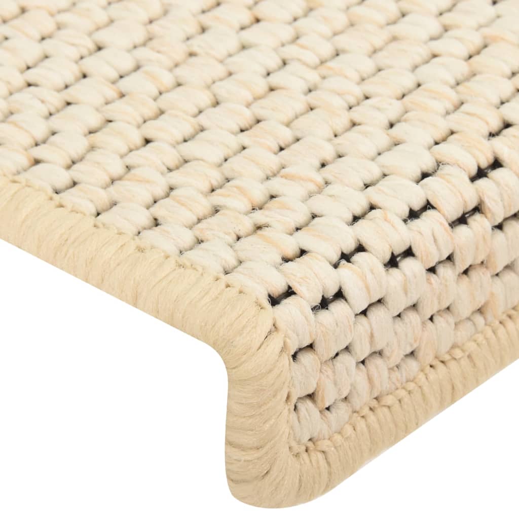 Treppenmatten Selbstklebend Sisal-Optik 15 Stk. 65x21x4cm Creme