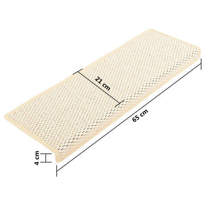 Treppenmatten Selbstklebend Sisal-Optik 15 Stk. 65x21x4cm Creme